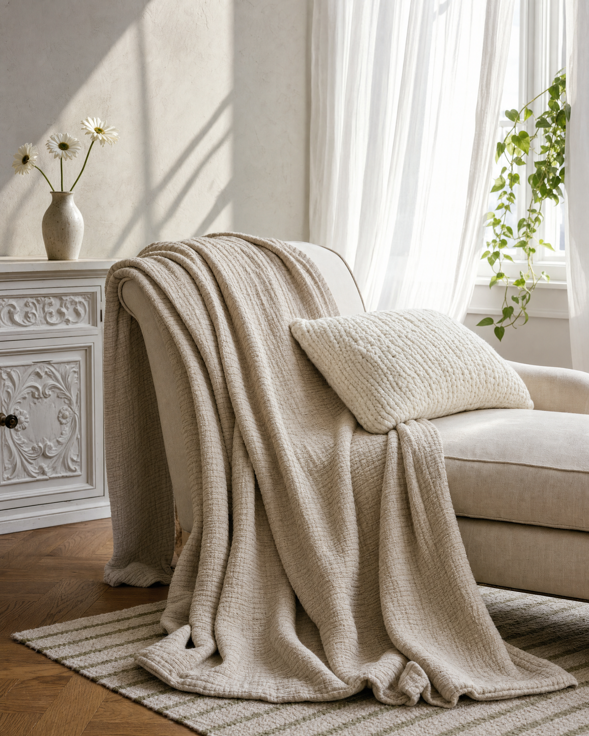 Cotton Muslin Throw Blanket | 6-Layer, 100% Cotton | 51 x 59 in or 59 x 79 in